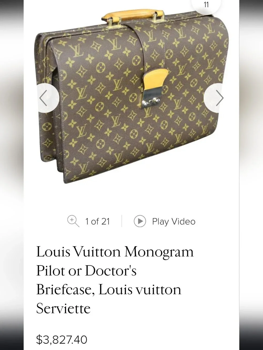 Louis Vuitton Serviette Monogram Briefcase with Tan Handle